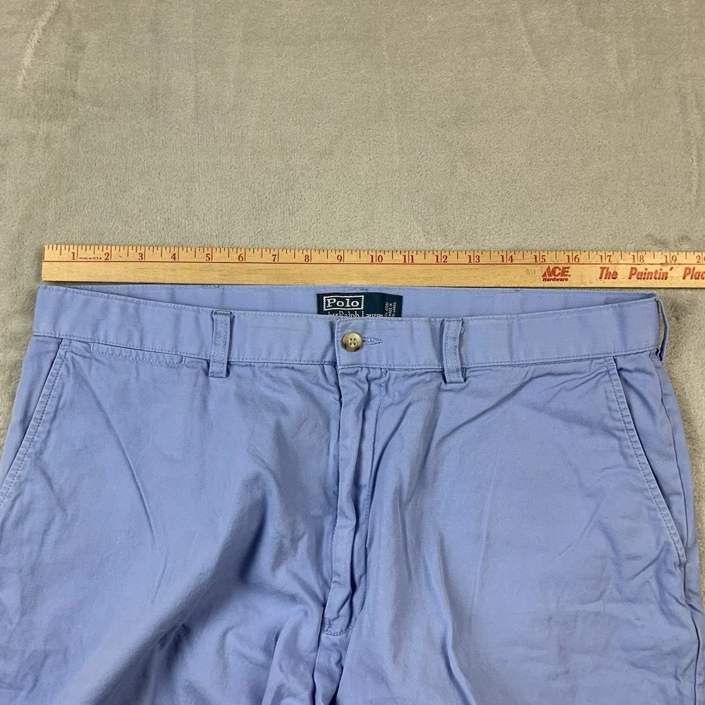 Polo Ralph Lauren Shorts Mens 38 Blue Chino Flat Front Cotton Preppy Casual